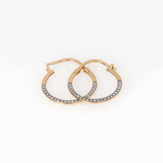 Solid Gold CZ Hoop Earrings – Minimalist Everyday Huggie Hoops