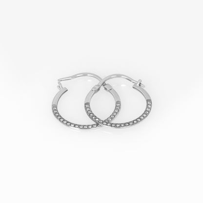 Solid Gold CZ Hoop Earrings – Minimalist Everyday Huggie Hoops
