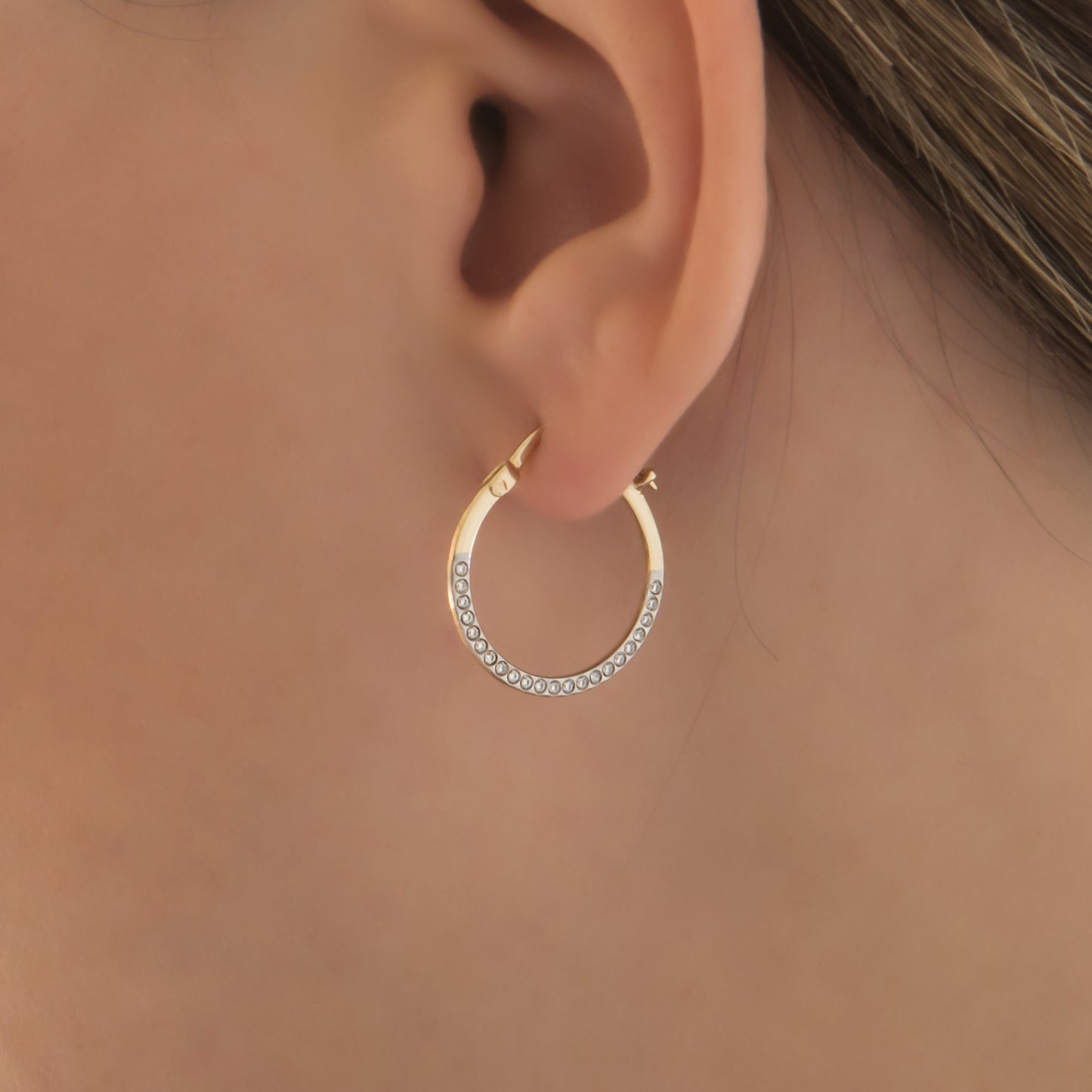 Solid Gold CZ Hoop Earrings – Minimalist Everyday Huggie Hoops