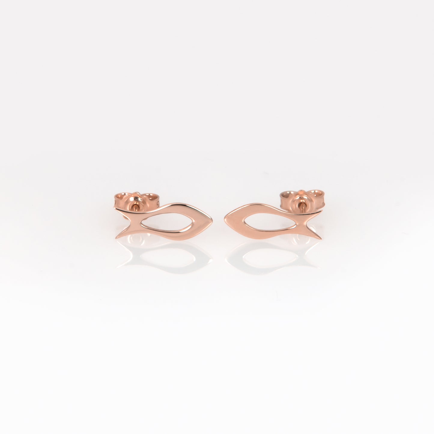 Solid Gold Fish Stud Earrings
