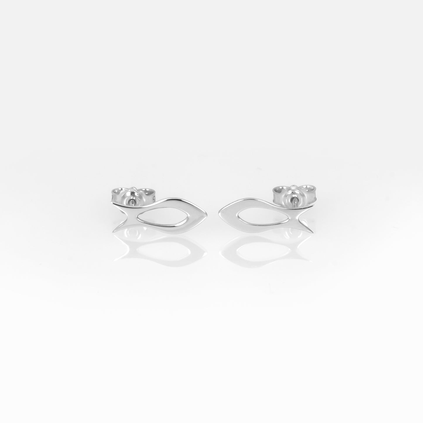 Solid Gold Fish Stud Earrings