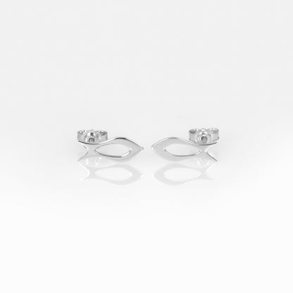 Solid Gold Fish Stud Earrings