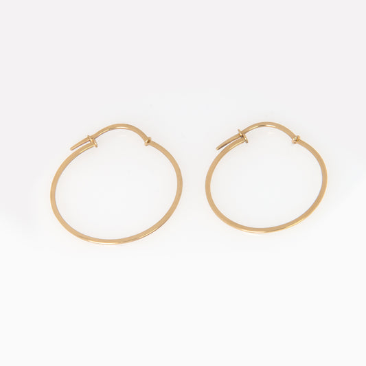 Solid Gold Hoop Earrings – Classic Minimalist Everyday Hoops