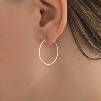 Solid Gold Hoop Earrings – Classic Minimalist Everyday Hoops