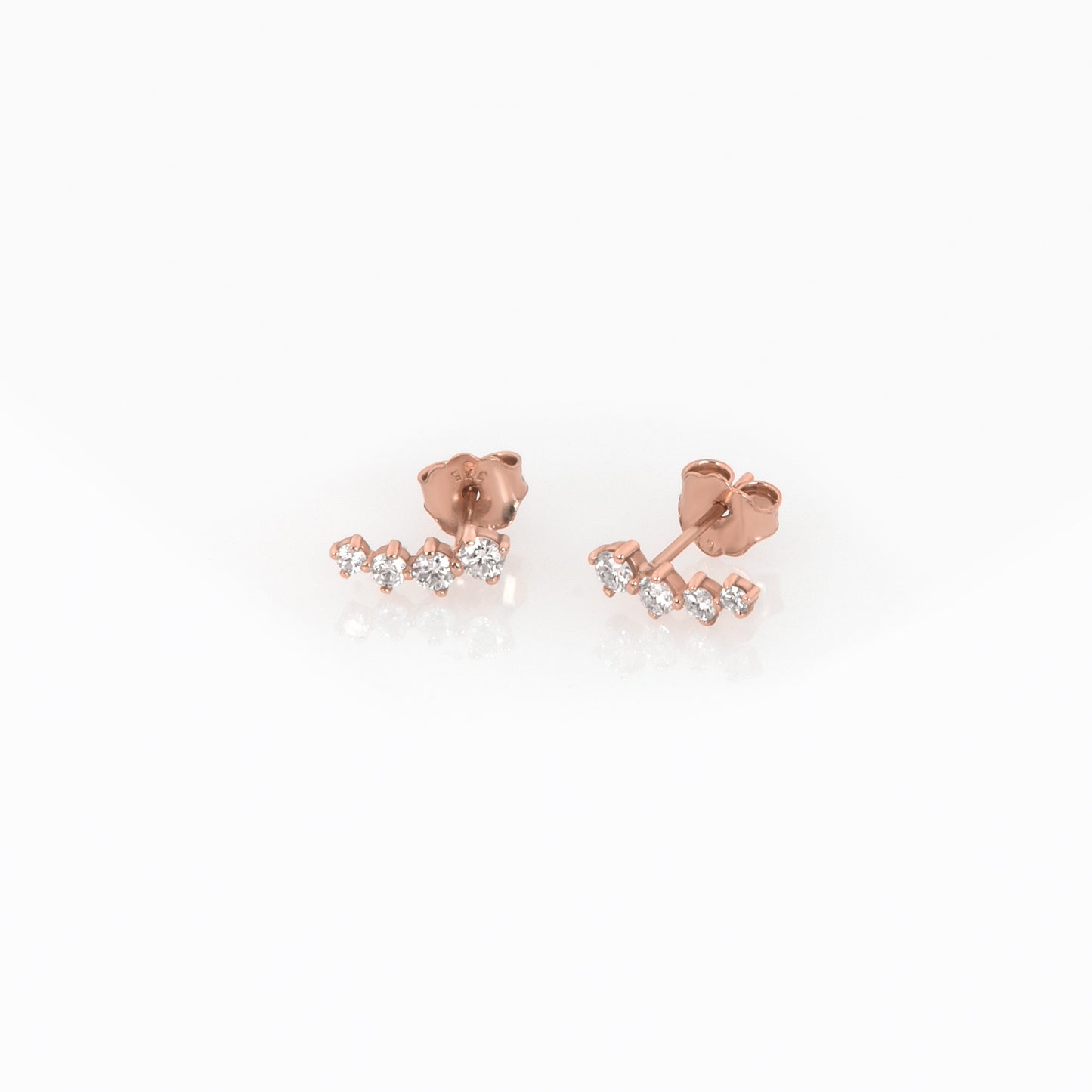14K Gold Diamond Climber Earrings – Curved Lab-Grown Diamond Ear Crawlers