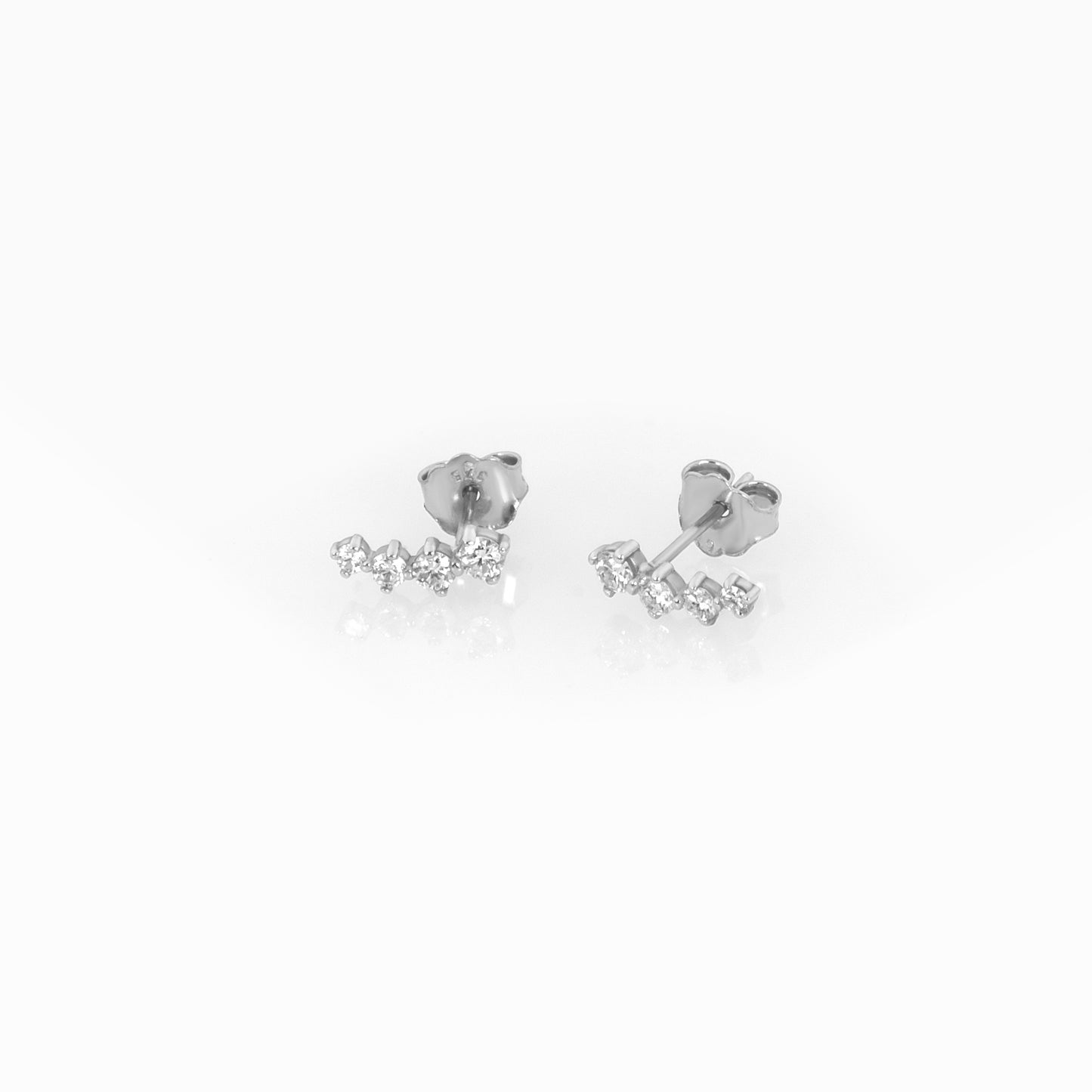 14K Gold Diamond Climber Earrings – Curved Lab-Grown Diamond Ear Crawlers
