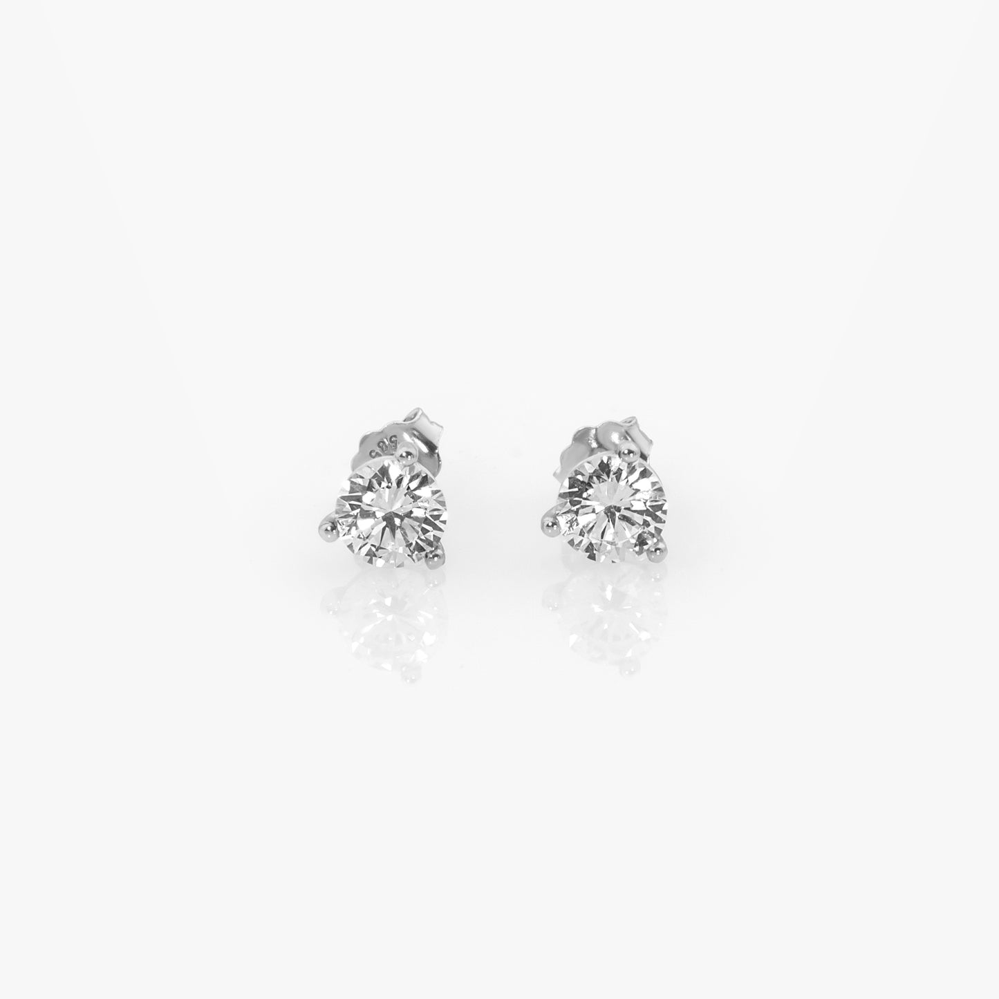 14K Solid Gold Round Stud Earrings – Lab-Grown Diamond or CZ Studs