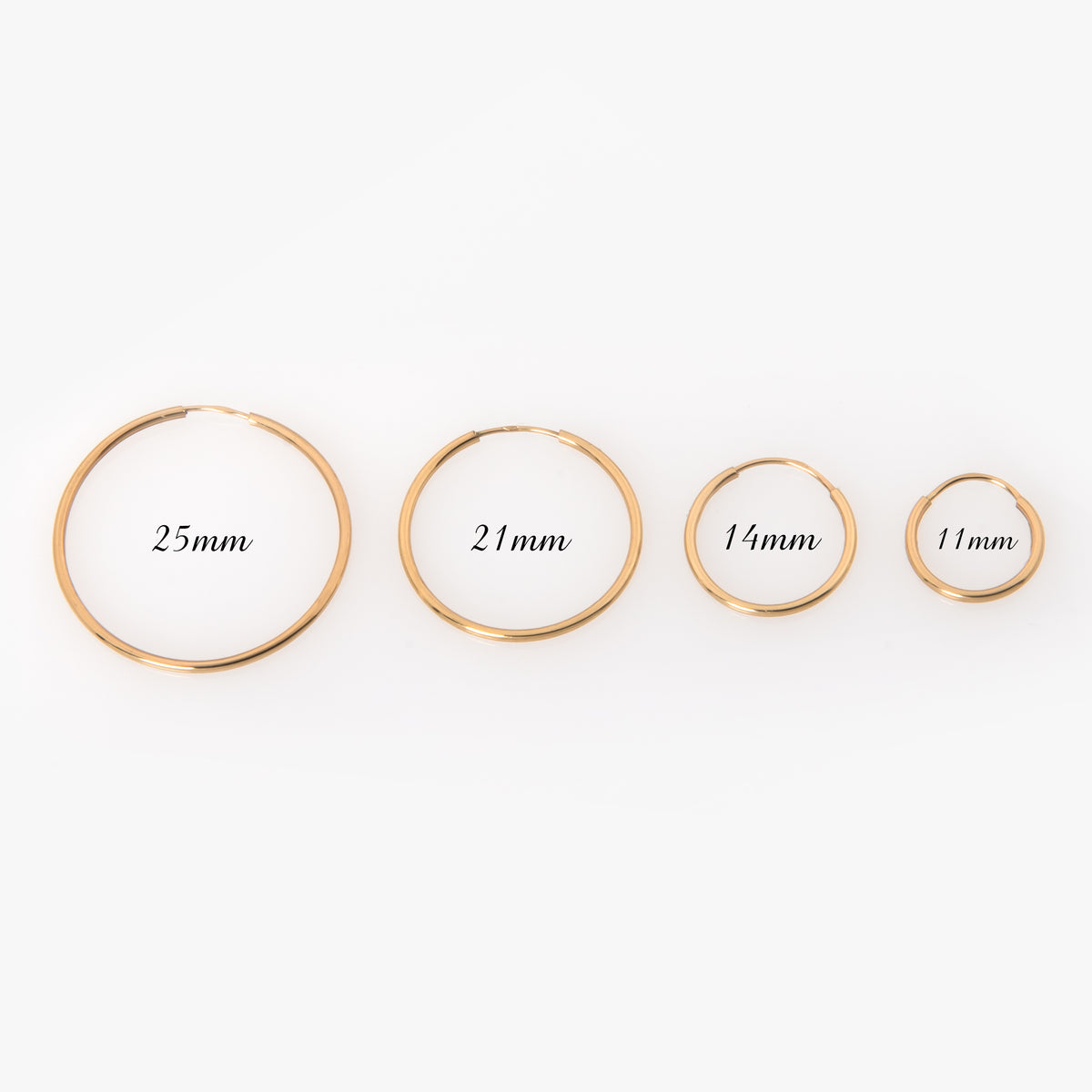 14K Solid Gold Hoop Earrings – Classic Polished Hoops in Multiple Sizes