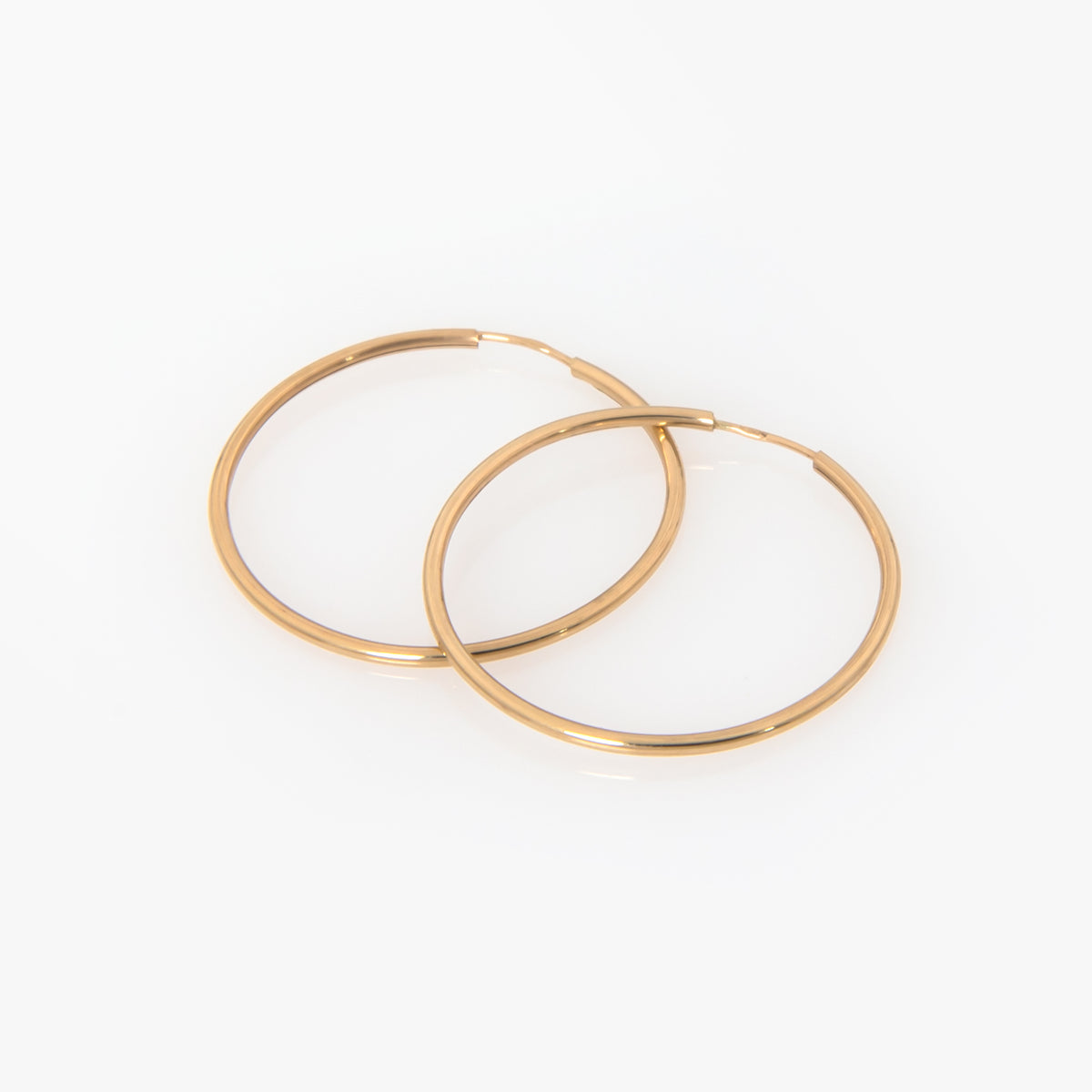 14K Solid Gold Hoop Earrings – Classic Polished Hoops in Multiple Sizes