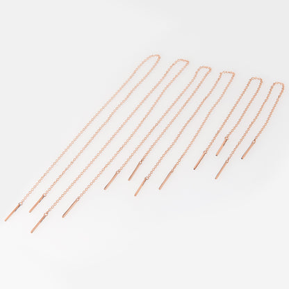Threader Chain Earrings with Bars