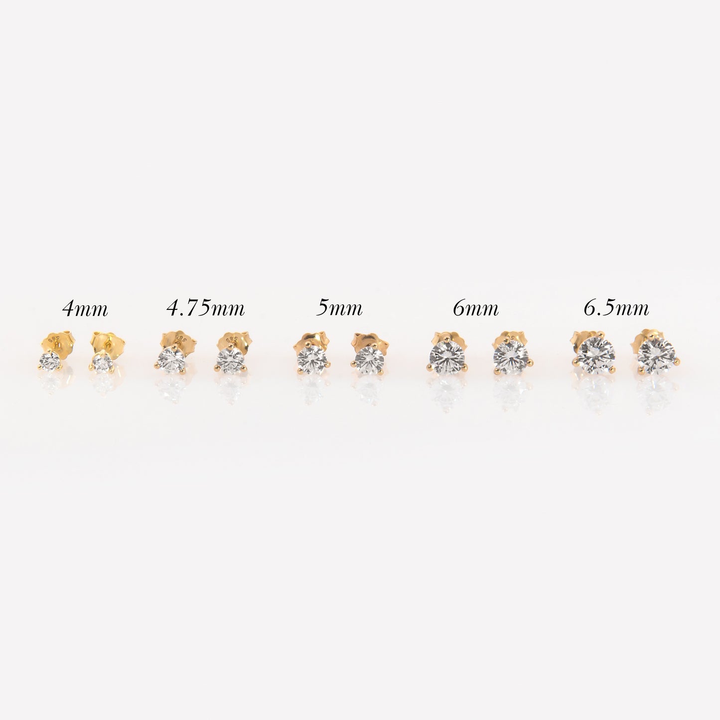 14K Solid Gold Round Stud Earrings – Lab-Grown Diamond or CZ Studs