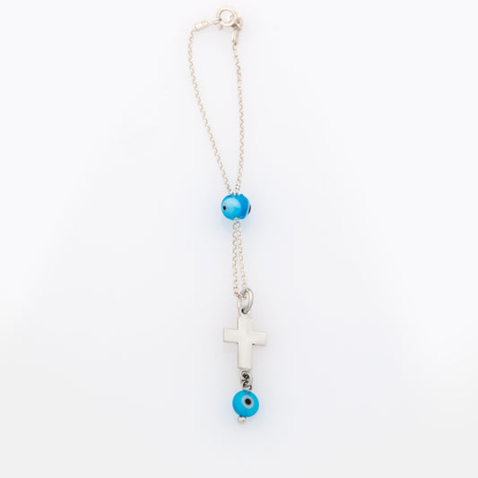 Sterling Silver Cross Lucky Car Charm