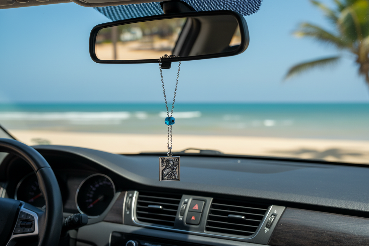 Holy Mary Protection Car Mirror Charm
