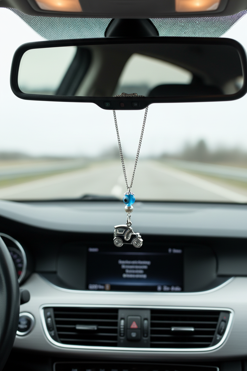 Antique Car Rearview Mirror Charm