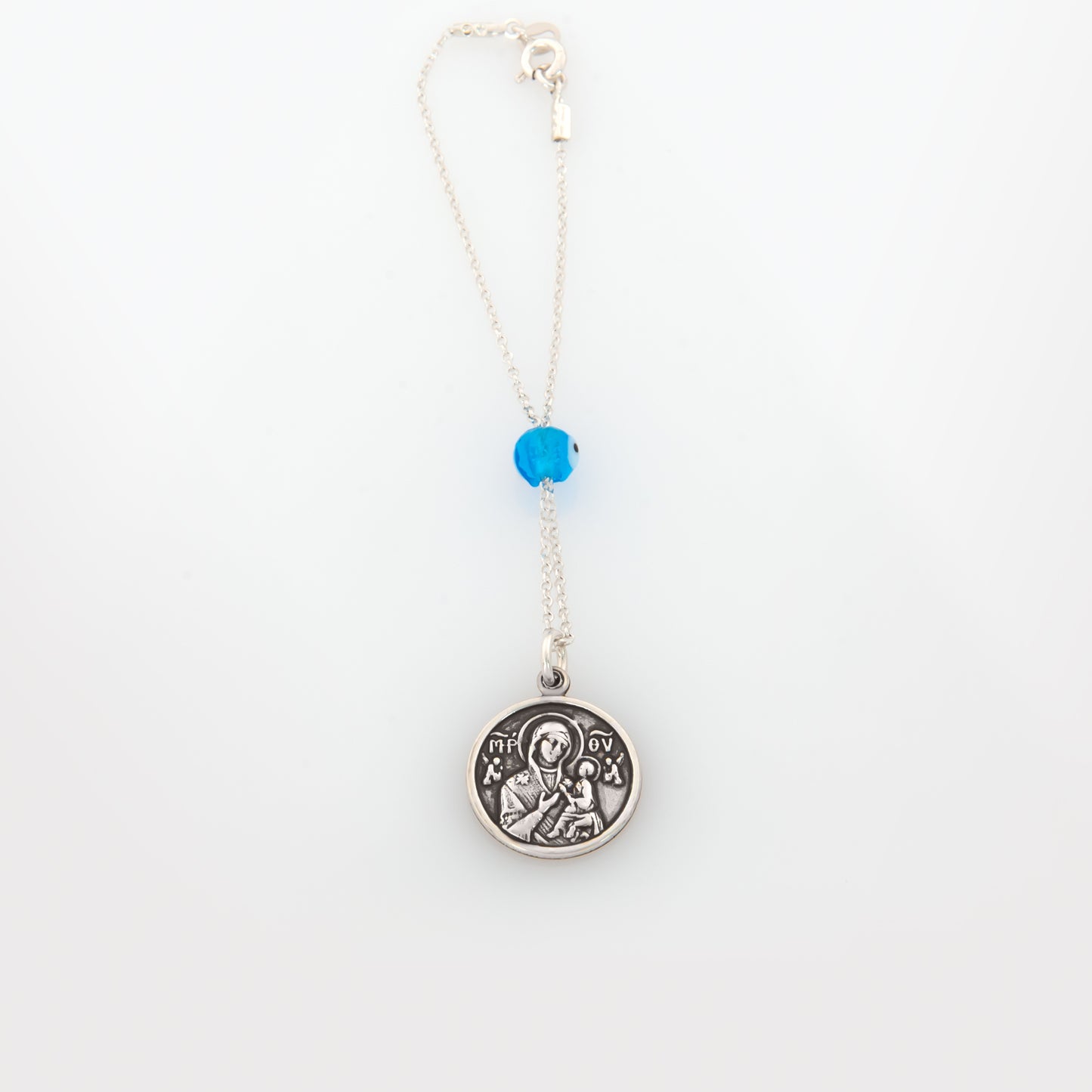 Round Holy Mary Rearview Car Mirror Charm