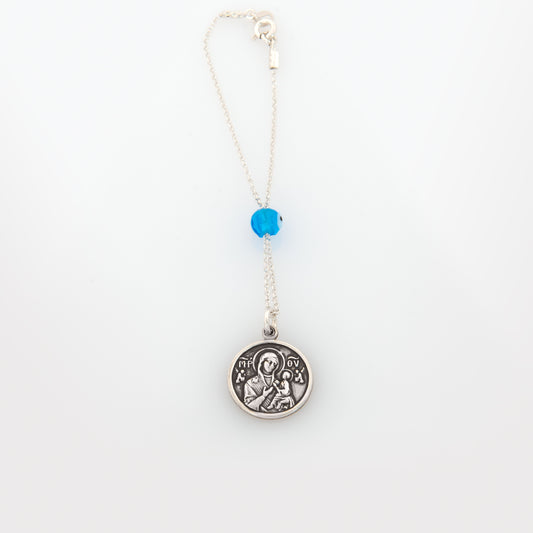 Round Holy Mary Rearview Car Mirror Charm