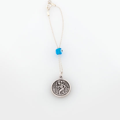 Round Holy Mary Rearview Car Mirror Charm