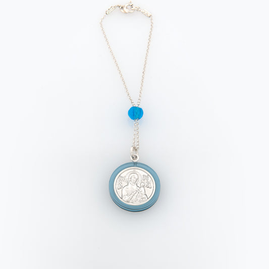 Blue Saint Christopher Rearview Car Charm