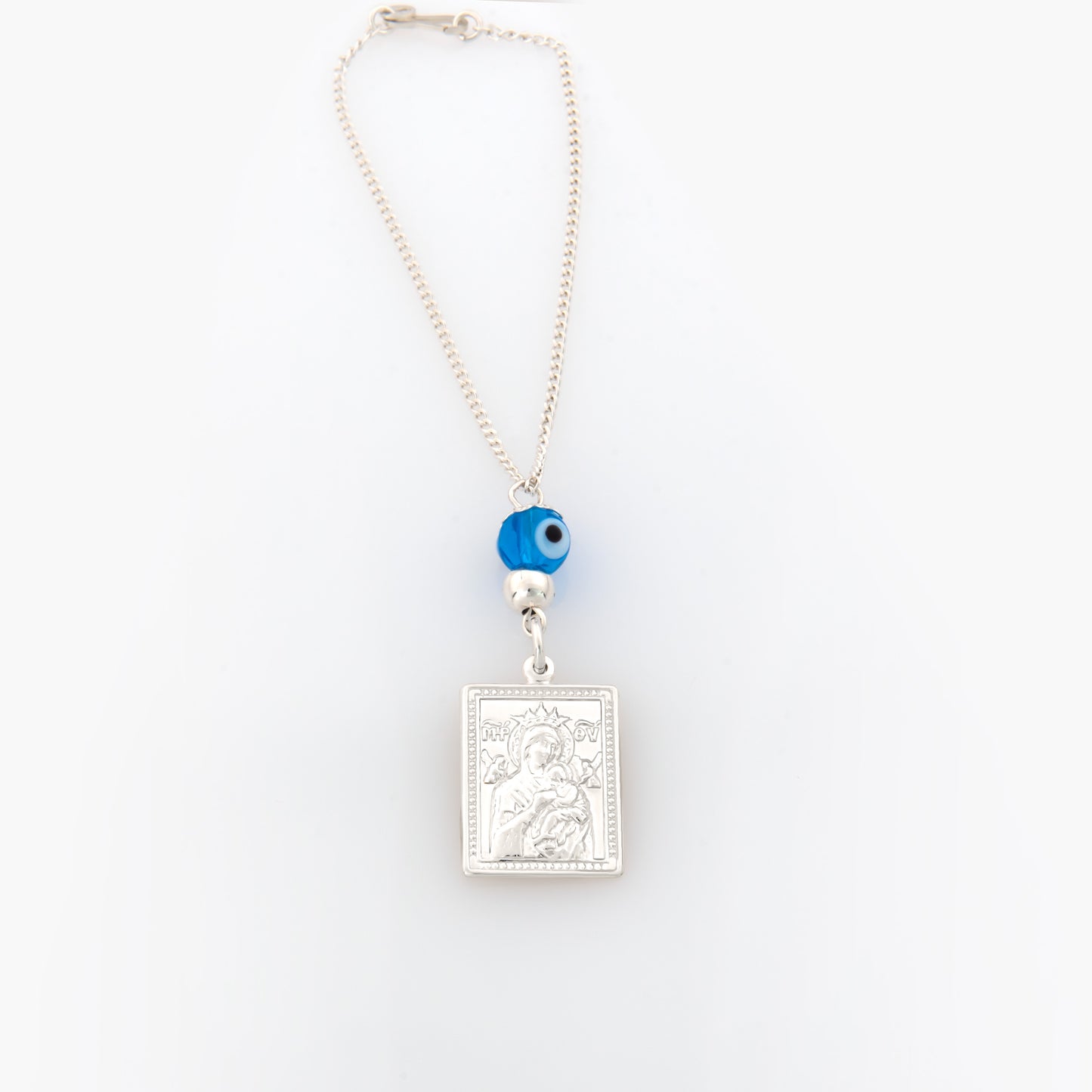 Evil Eye Holy Mary Rearview Car Mirror Charm