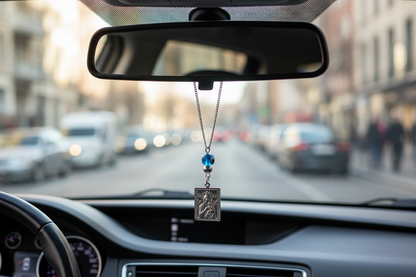 Evil Eye Holy Mary St Christopher Rearview Car Mirror Charm