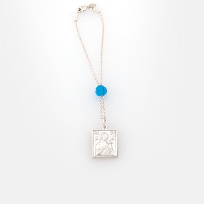 Square Holy Mary Protection Car Mirror Charm