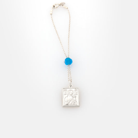 Square Holy Mary Protection Car Mirror Charm
