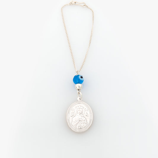 Oval Holy Mary Protection Car Mirror Charm