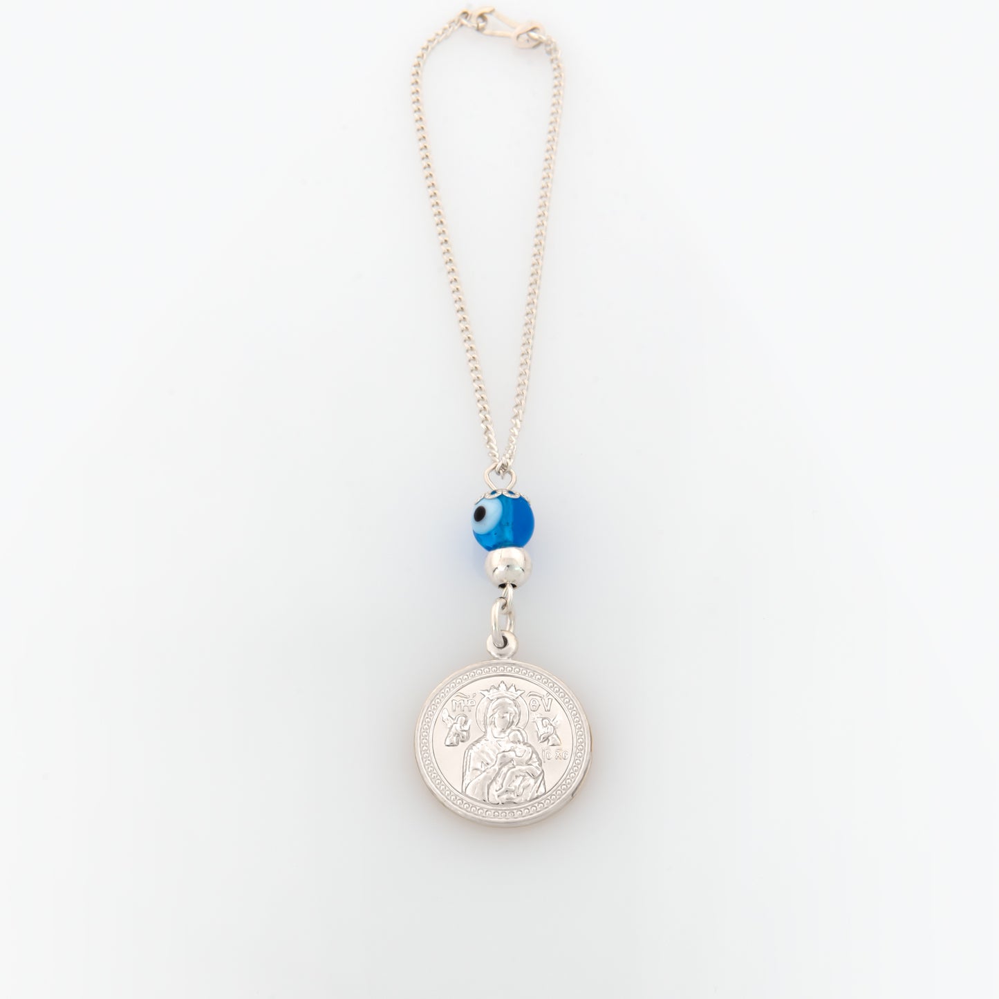 Holy Mary Round Car Mirror Charm
