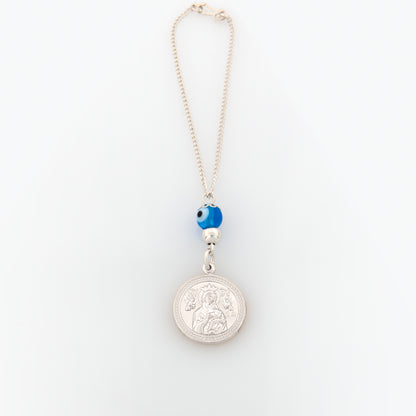 Holy Mary Round Car Mirror Charm