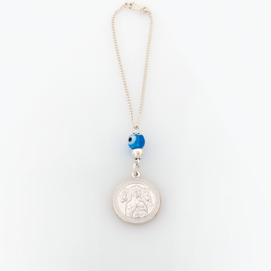 Holy Mary Round Car Mirror Charm