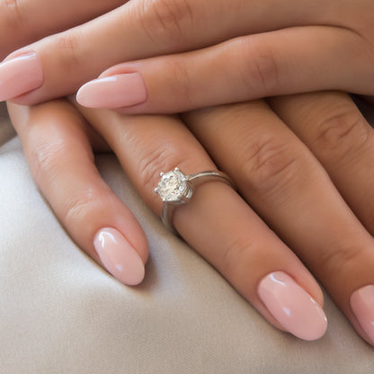 14K Solid Gold Lab-Grown Diamond Ring – Classic Round Solitaire Ring