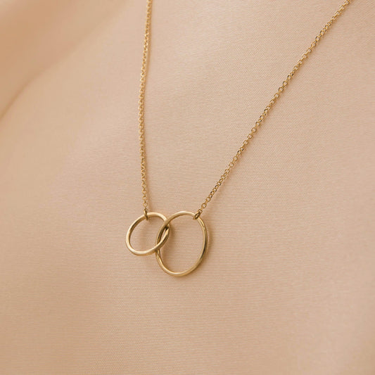 Interlocking Circles 14k Gold Vermeil Necklace