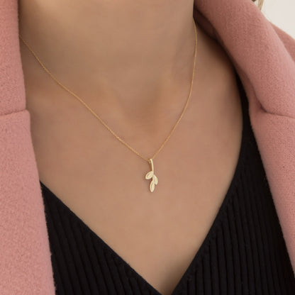 Olive Leaf Gold Necklace