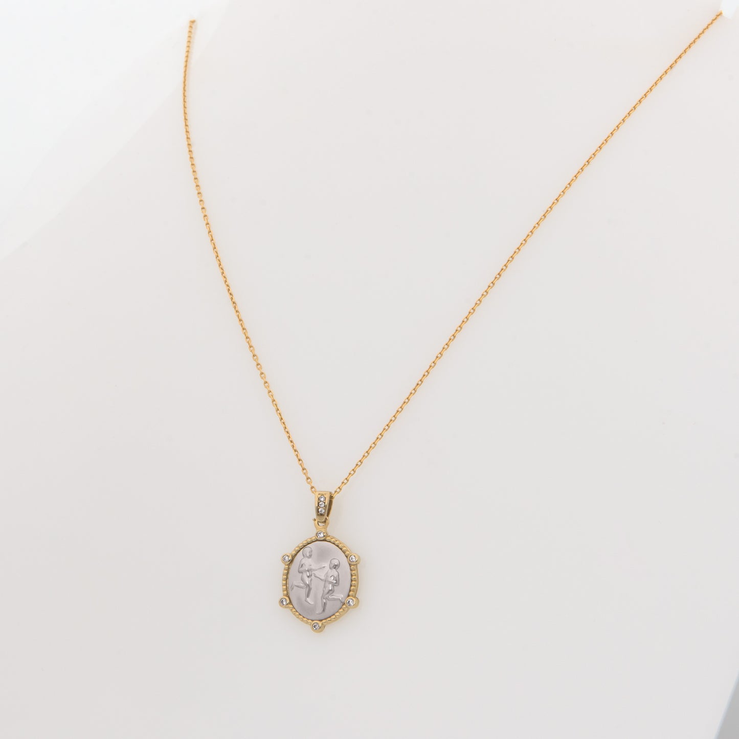 Two Tone Horoscope Charm Zodiac Necklace