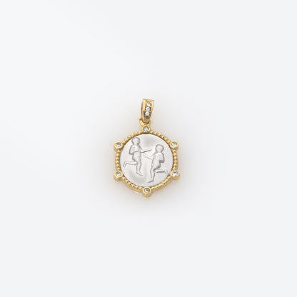 Two Tone Horoscope Charm Zodiac Necklace