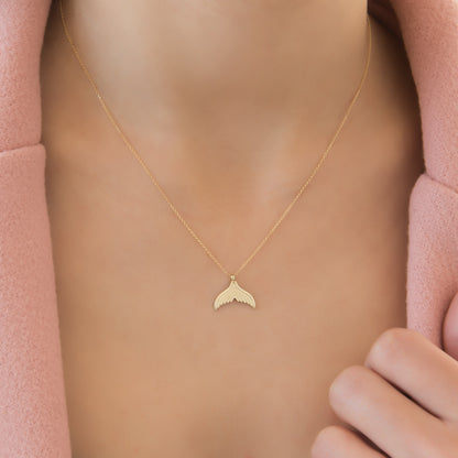 Gold Whale Tail Necklace