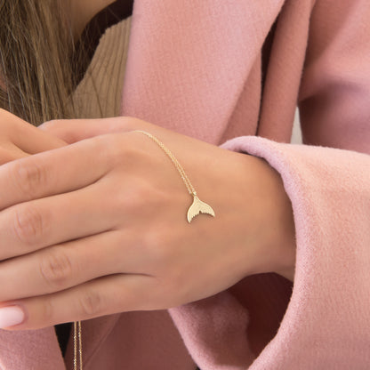 Gold Whale Tail Necklace