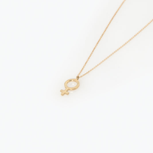Venus Symbol 14k Gold Vermeil Necklace