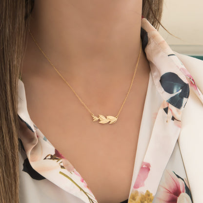 Gold Olive Leaf Necklace