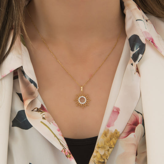 Radiant Gold Sun Pendant