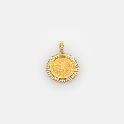 Round Phaistos Disc Gemstone Pendant