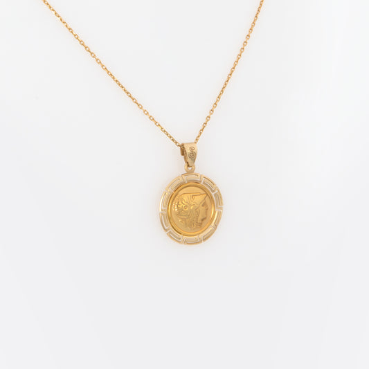 Round Athena Meander Pendant