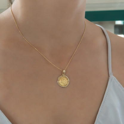Round Athena Meander Pendant