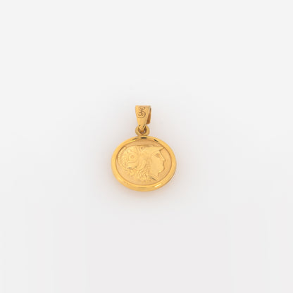 Round Double-Sided Athena and Owl Pendant
