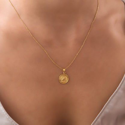 Round Double-Sided Athena and Owl Pendant