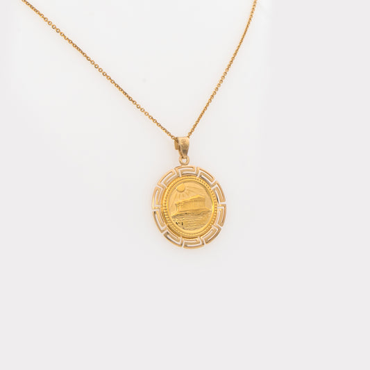 Round Acropolis Meander Pendant