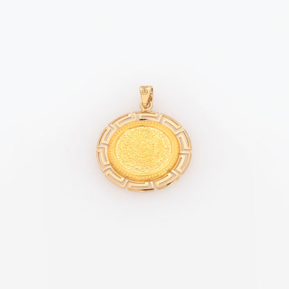 Round Phaistos Disc Meander Pendant