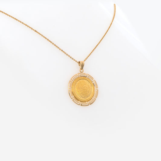 Round Phaistos Disc Meander Pendant