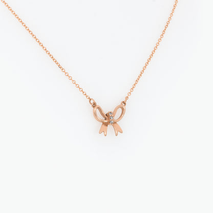 Dainty Diamond Bow Necklace