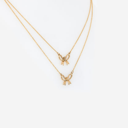 Dainty Diamond Bow Necklace